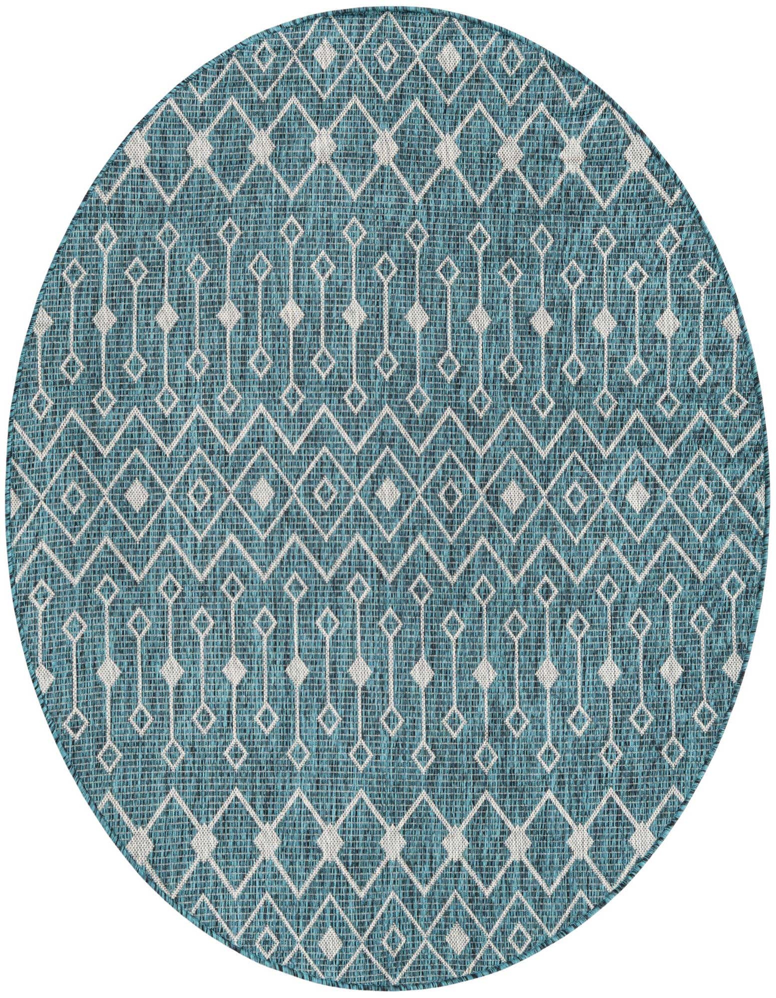 5' 3 x 5' 3 Easy-Clean Lattice Indoor / Outdoor Round Rug