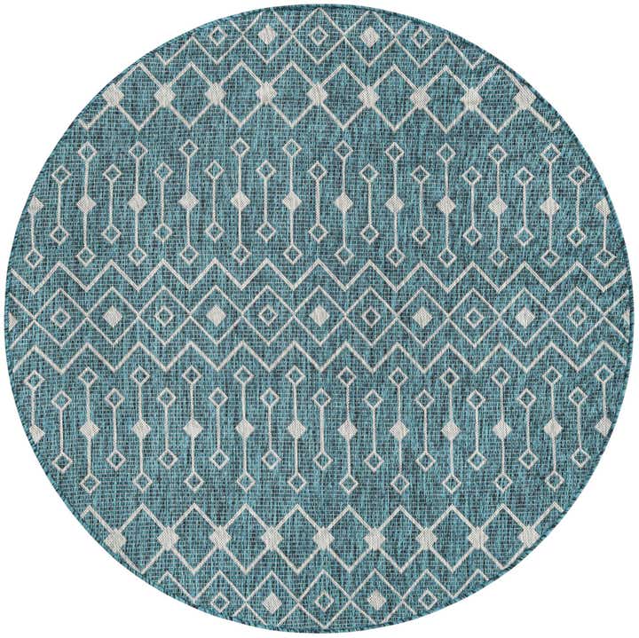 5' 3 x 5' 3 Easy-Clean Lattice Indoor / Outdoor Round Rug