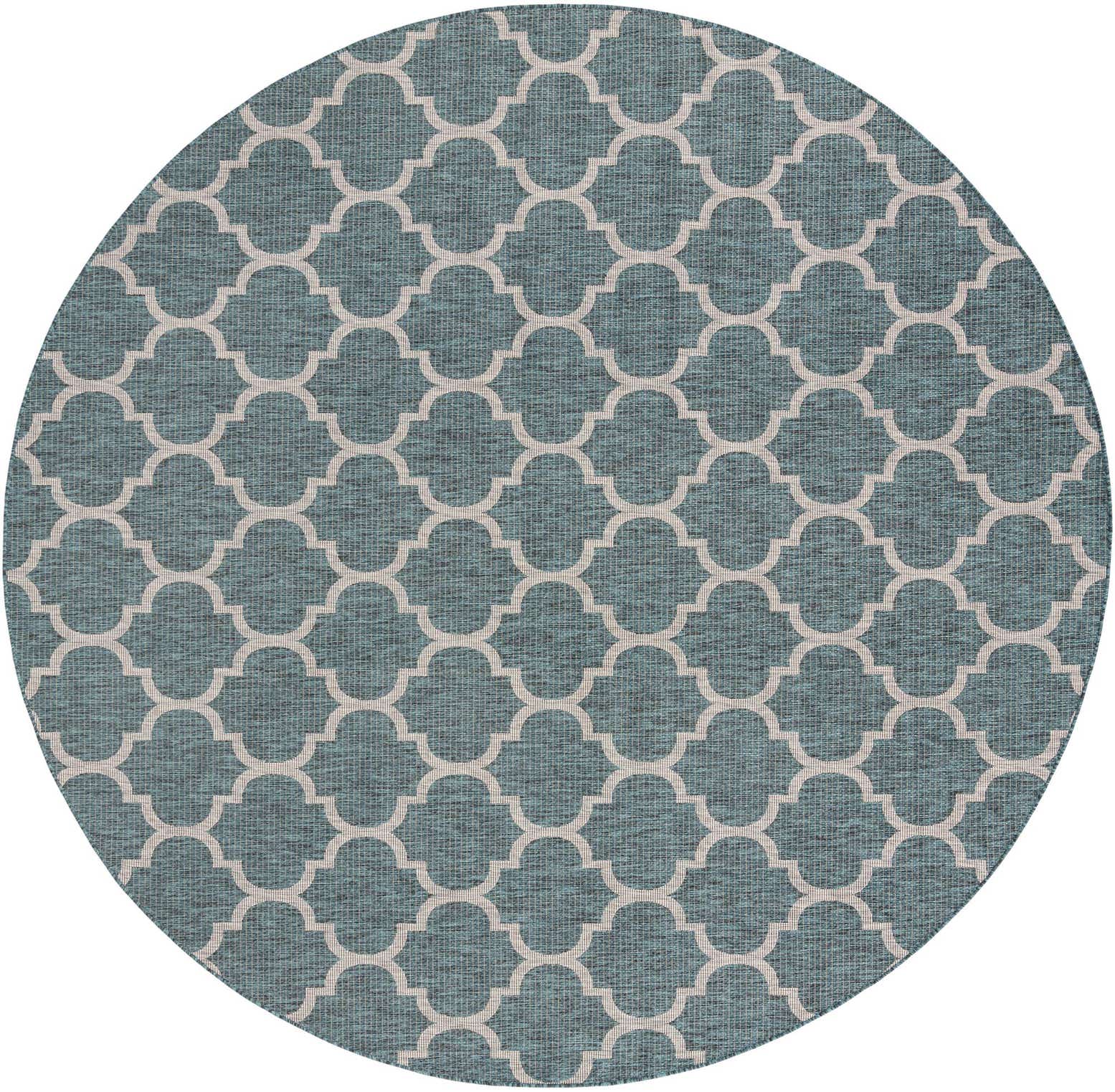 10' 8 x 10' 8 Easy-Clean Lattice Indoor / Outdoor Round Rug