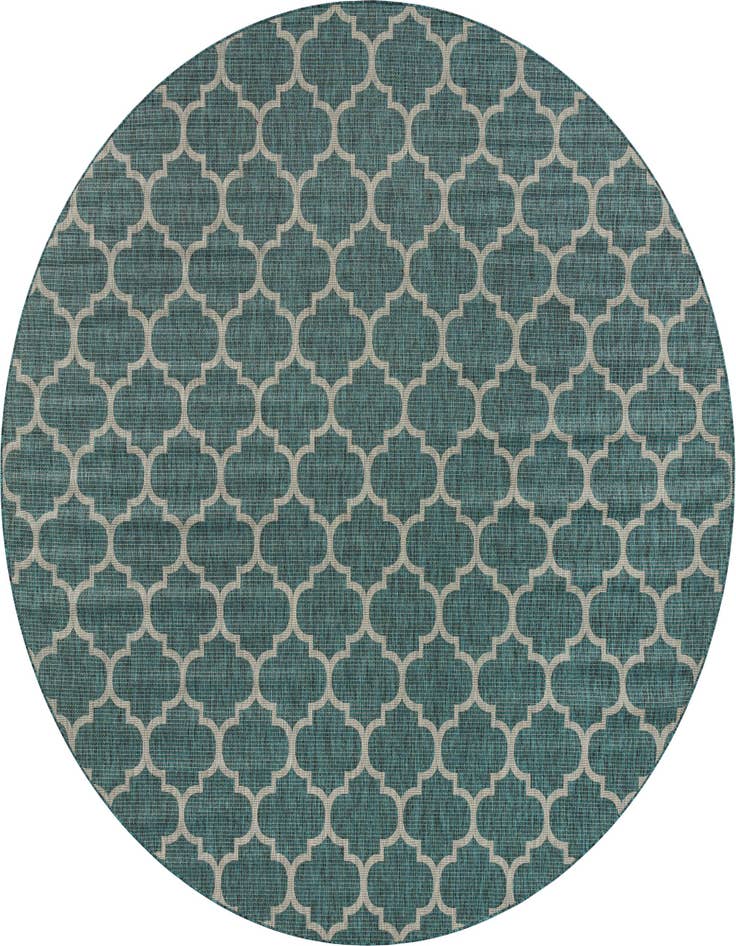 Detail image of 13' x 13' Easy-Clean Lattice Indoor / Outdoor Round Rug