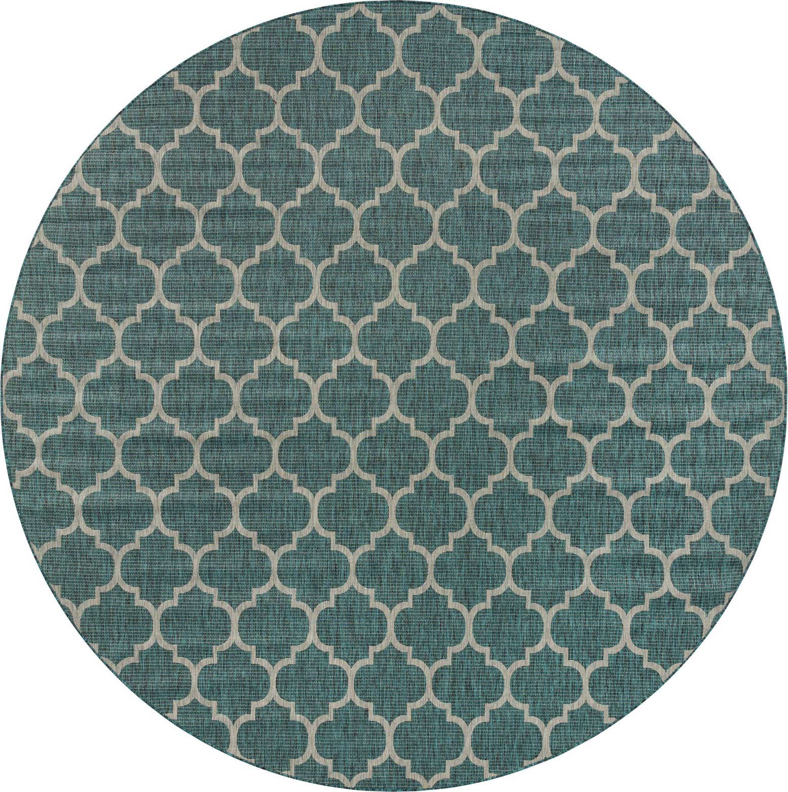 13' x 13' Easy-Clean Lattice Indoor / Outdoor Round Rug