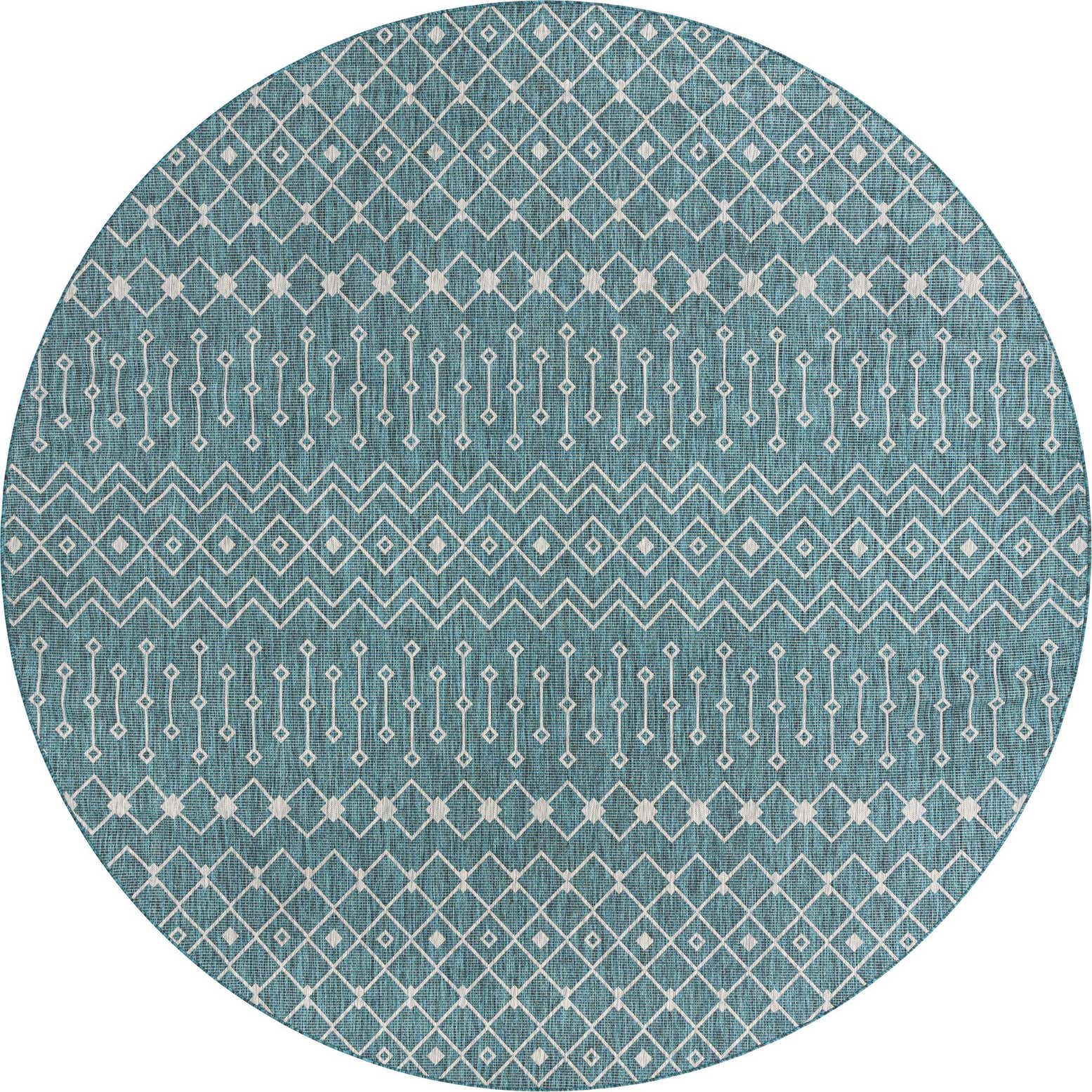 13' x 13' Easy-Clean Lattice Indoor / Outdoor Round Rug