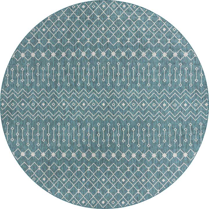 13' x 13' Easy-Clean Lattice Indoor / Outdoor Round Rug