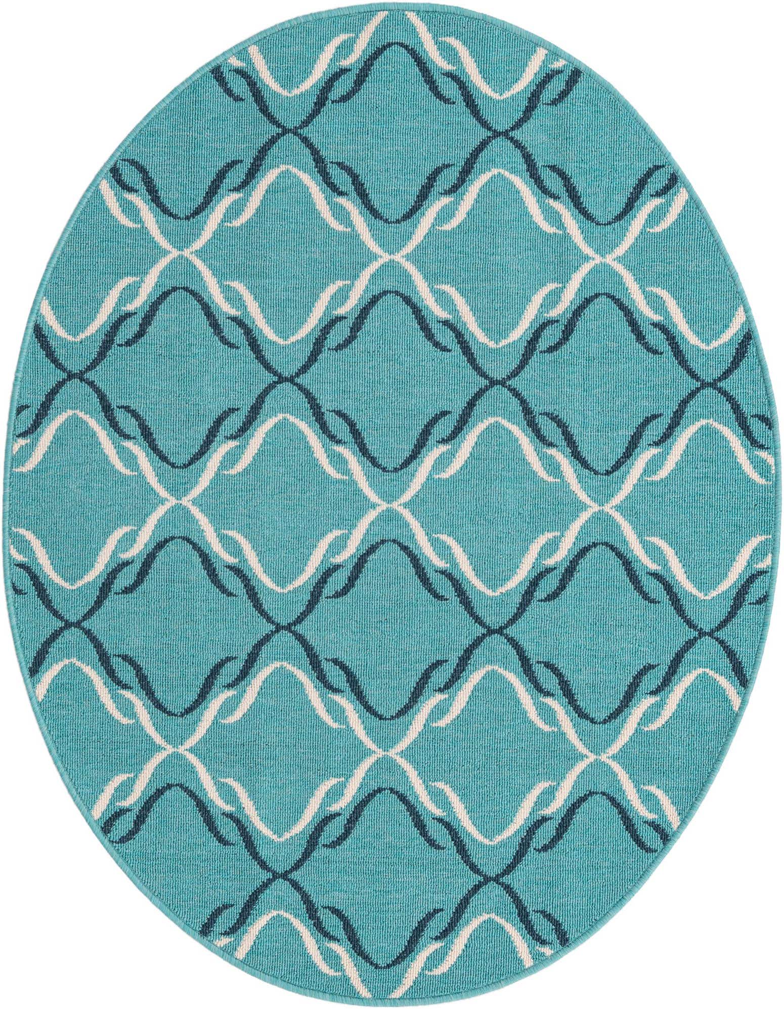 4' x 4' Easy-Clean Lattice Indoor / Outdoor Round Rug