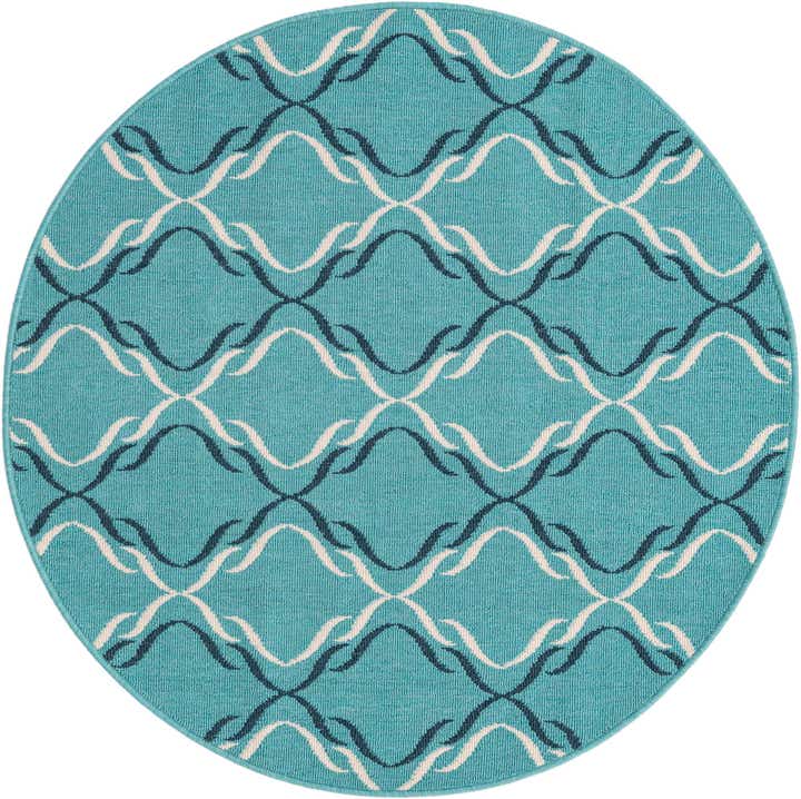 4' x 4' Easy-Clean Lattice Indoor / Outdoor Round Rug