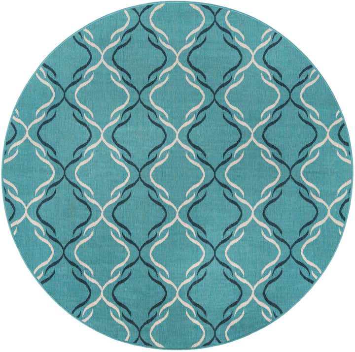 7' x 7' Easy-Clean Lattice Indoor / Outdoor Round Rug