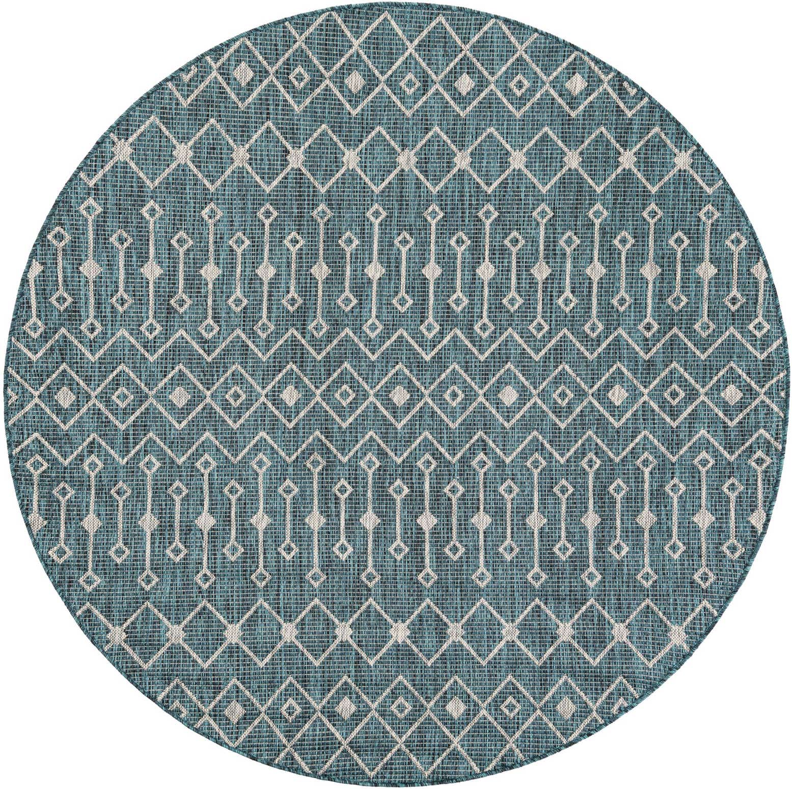 6' x 6' Easy-Clean Lattice Indoor / Outdoor Round Rug