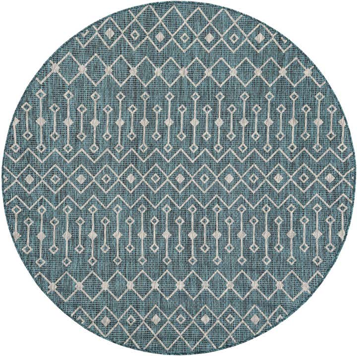 6' x 6' Easy-Clean Lattice Indoor / Outdoor Round Rug