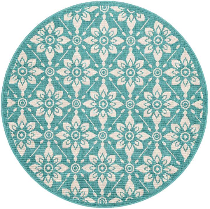 4' x 4' Easy-Clean Lattice Indoor / Outdoor Round Rug