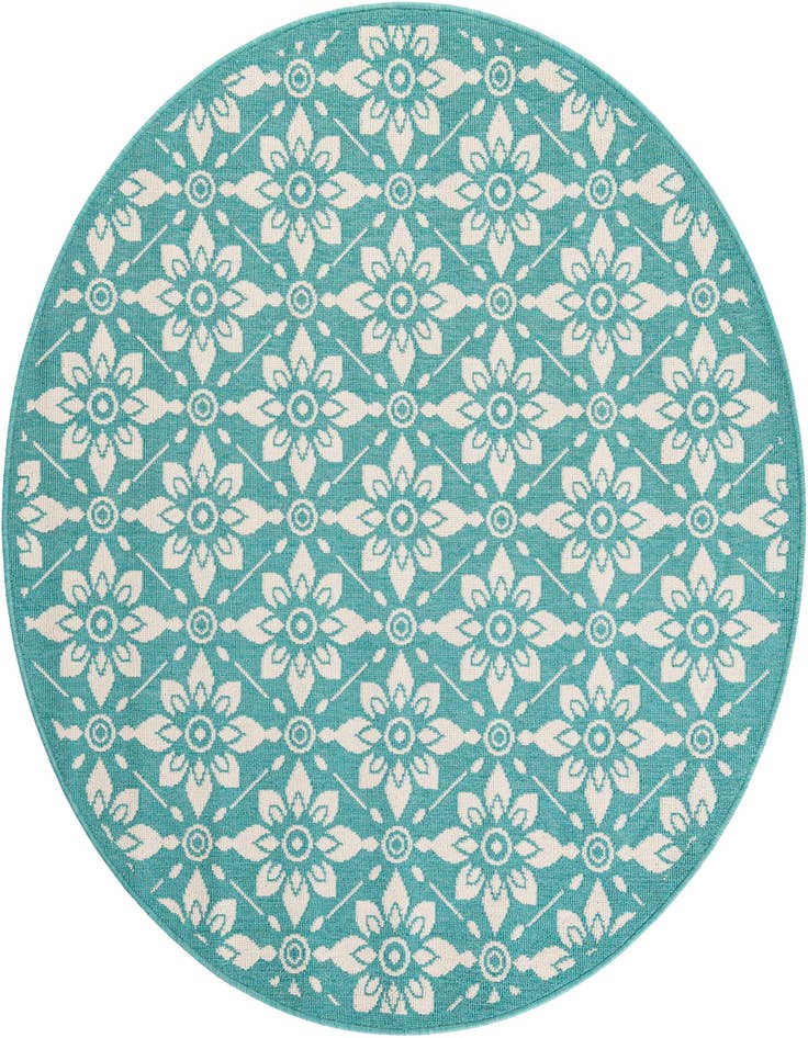 Detail image of 5' x 5' Easy-Clean Lattice Indoor / Outdoor Round Rug