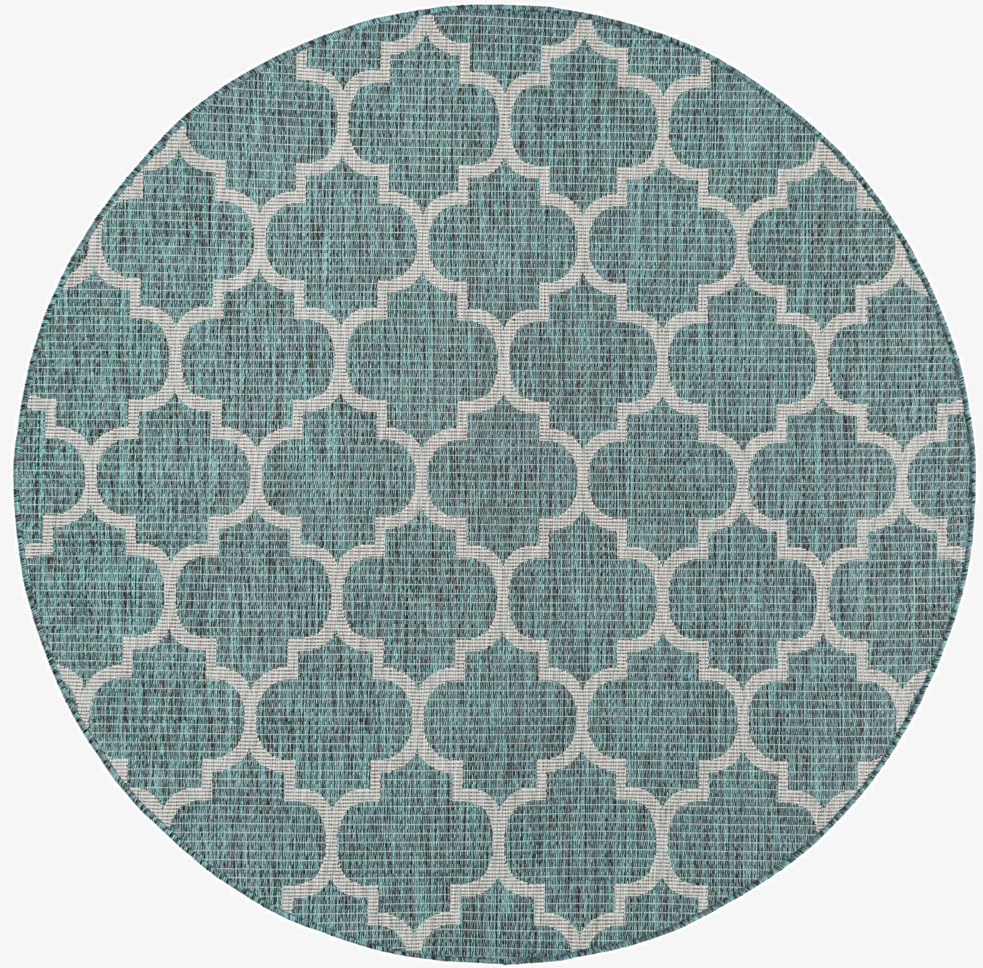 6' x 6' Washable Lattice Indoor / Outdoor Round Rug