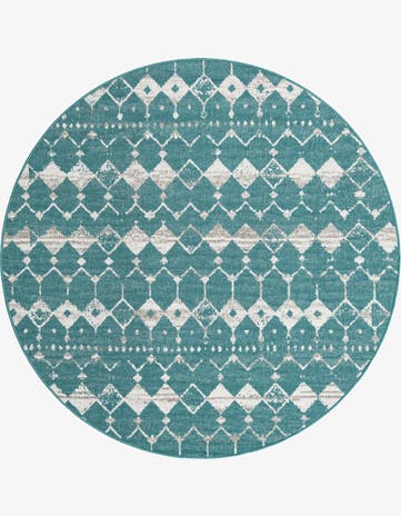 7' x 7' Easy-Clean Lattice Indoor / Outdoor Round Rug