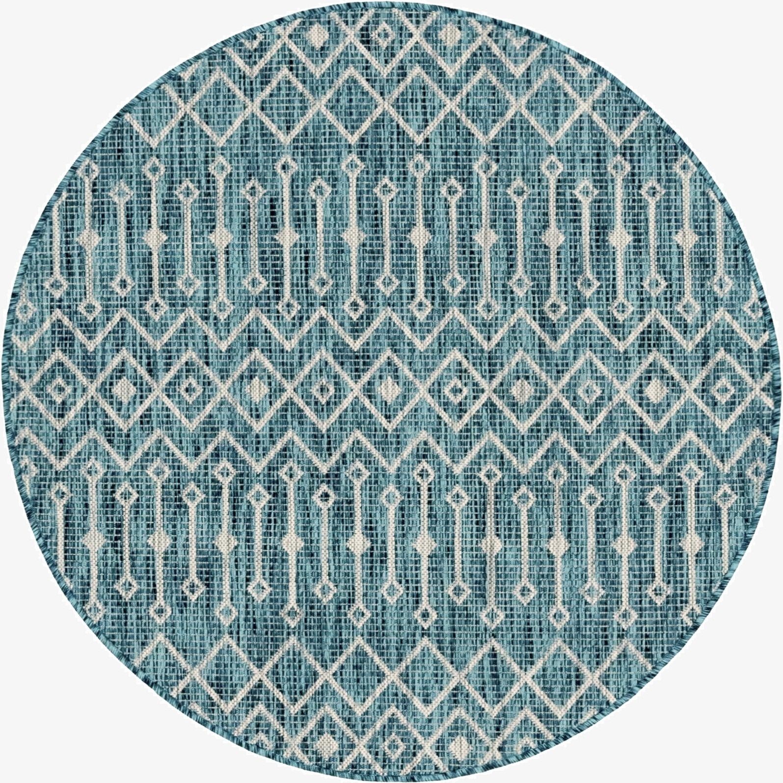 4' x 4' Washable Lattice Indoor / Outdoor Round Rug