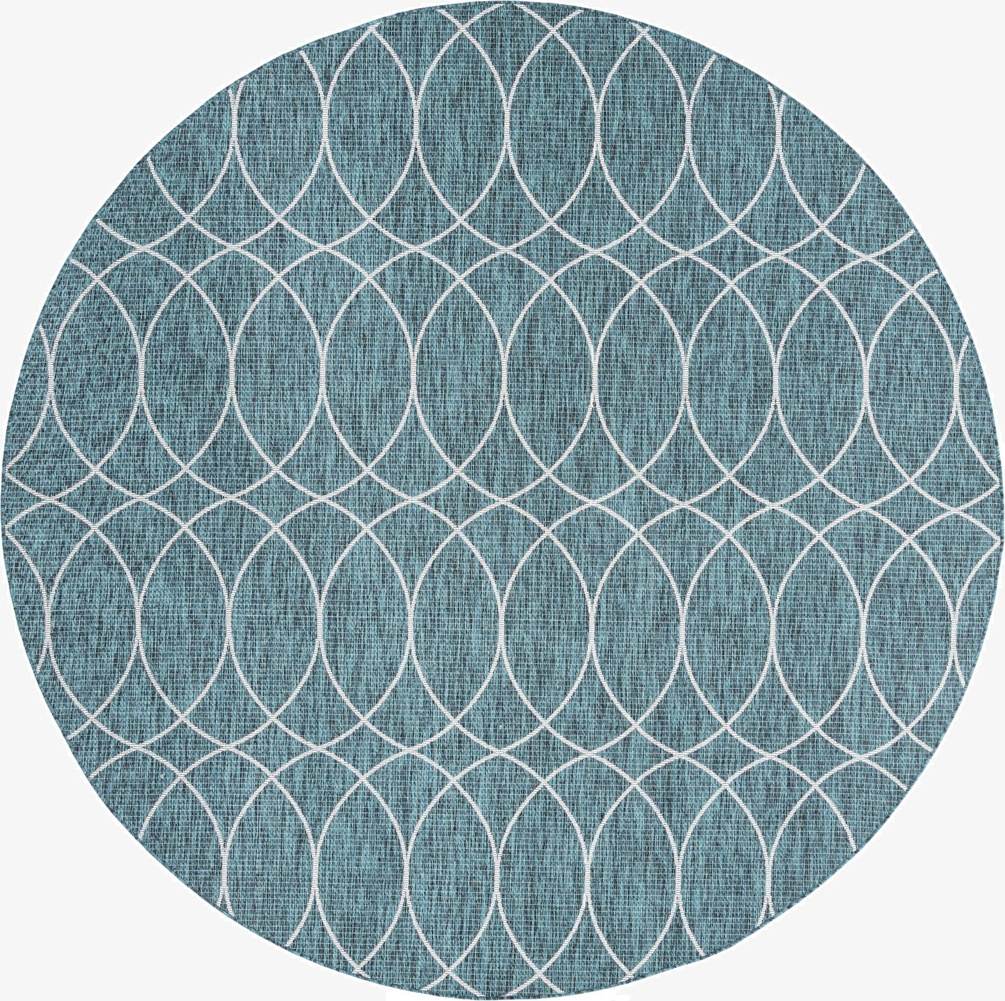 10' x 10' Washable Lattice Indoor / Outdoor Round Rug