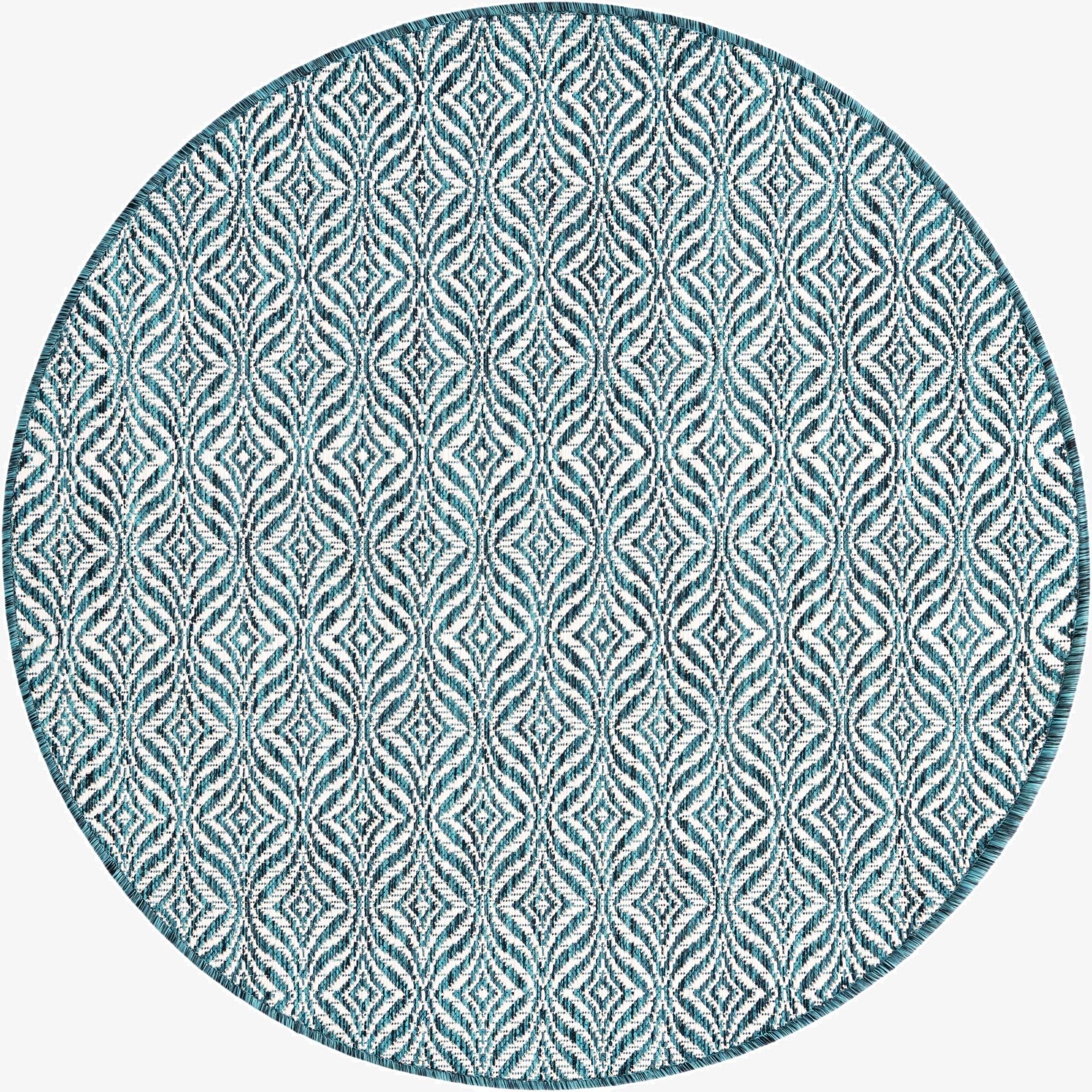 4' x 4' Washable Lattice Indoor / Outdoor Round Rug