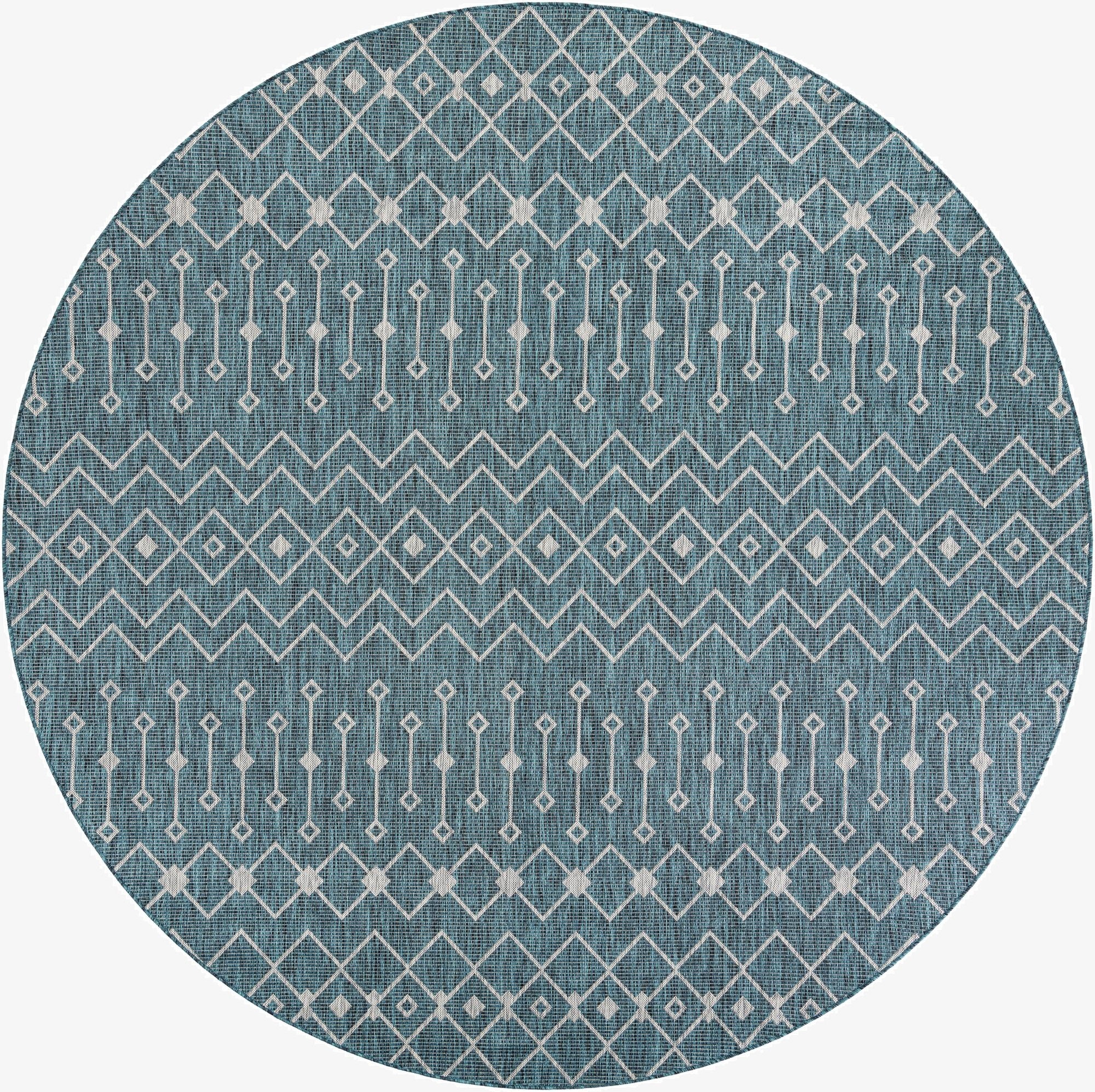 10' x 10' Washable Lattice Indoor / Outdoor Round Rug