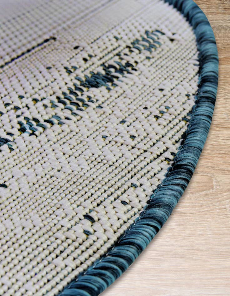 Detail image of 3' x 3'  Washable Modern Indoor / Outdoor Round Rug