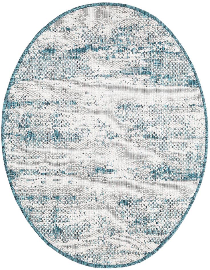 Detail image of 3' x 3' Easy-Clean Modern Indoor / Outdoor Round Rug