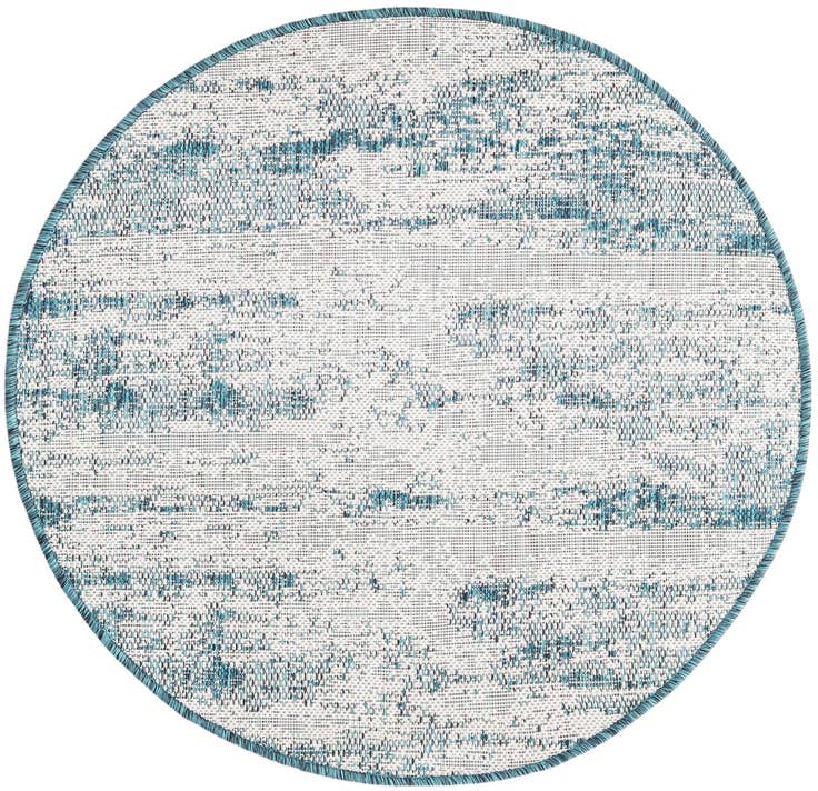 Detail image of 3' x 3' Easy-Clean Modern Indoor / Outdoor Round Rug