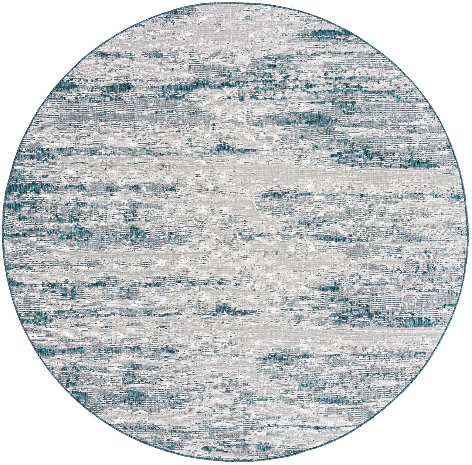 10' x 10' Easy-Clean Modern Indoor / Outdoor Round Rug