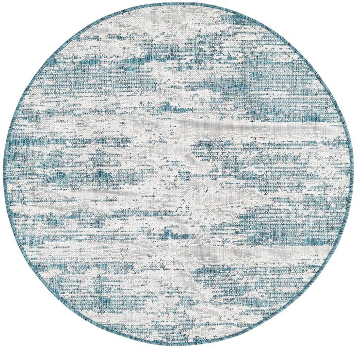 Detail image of 4' x 4' Easy-Clean Modern Indoor / Outdoor Round Rug