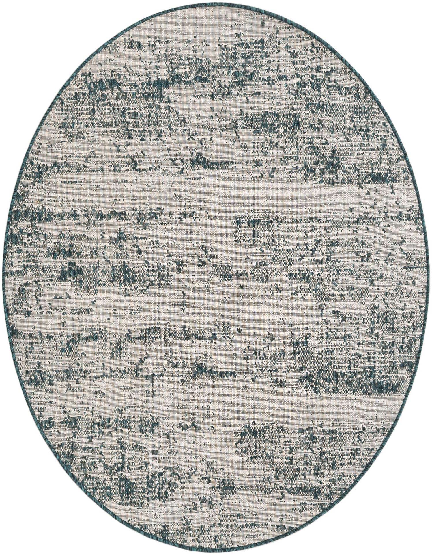 5' 3 x 5' 3 Easy-Clean Modern Indoor / Outdoor Round Rug