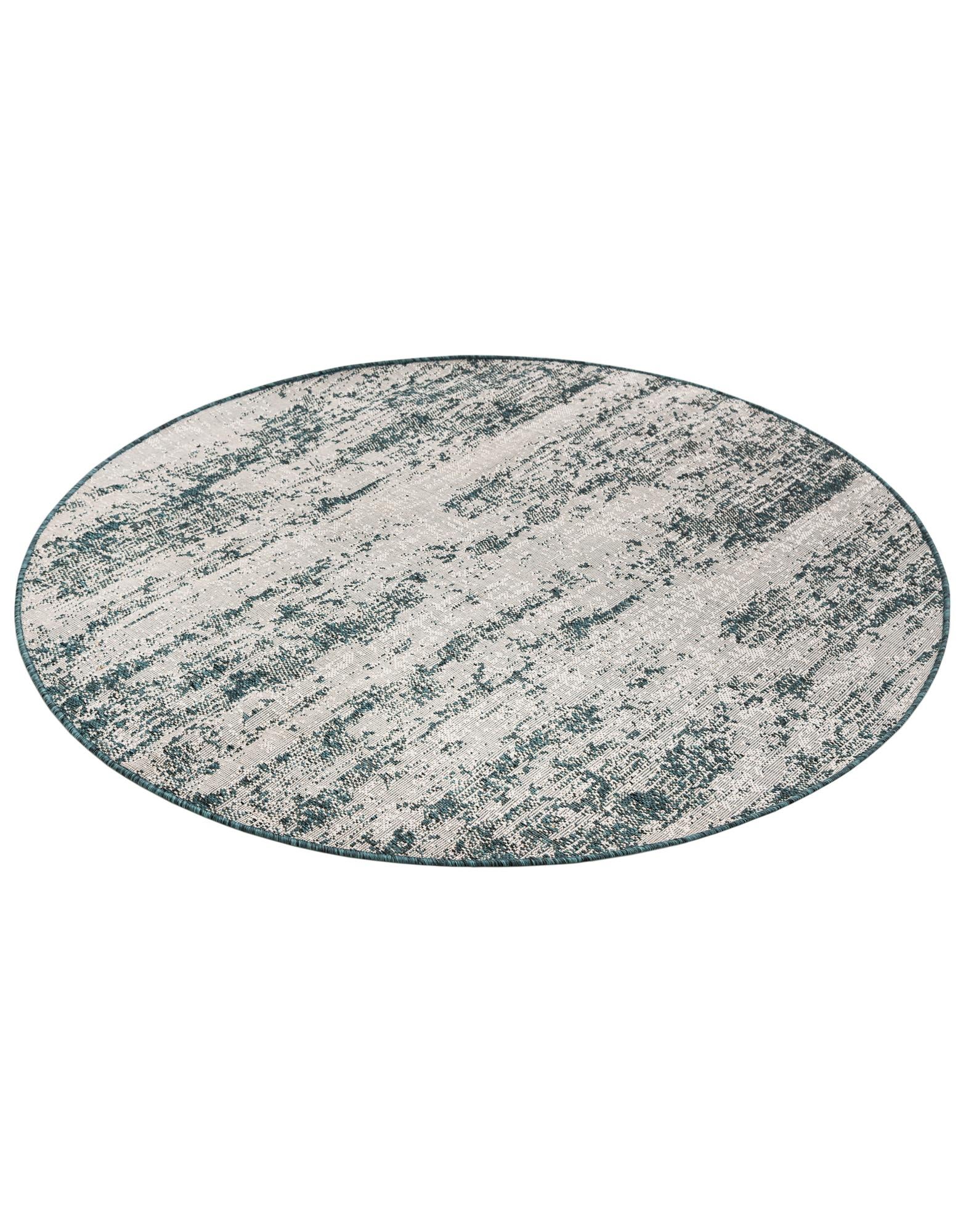 5' 3 x 5' 3 Easy-Clean Modern Indoor / Outdoor Round Rug