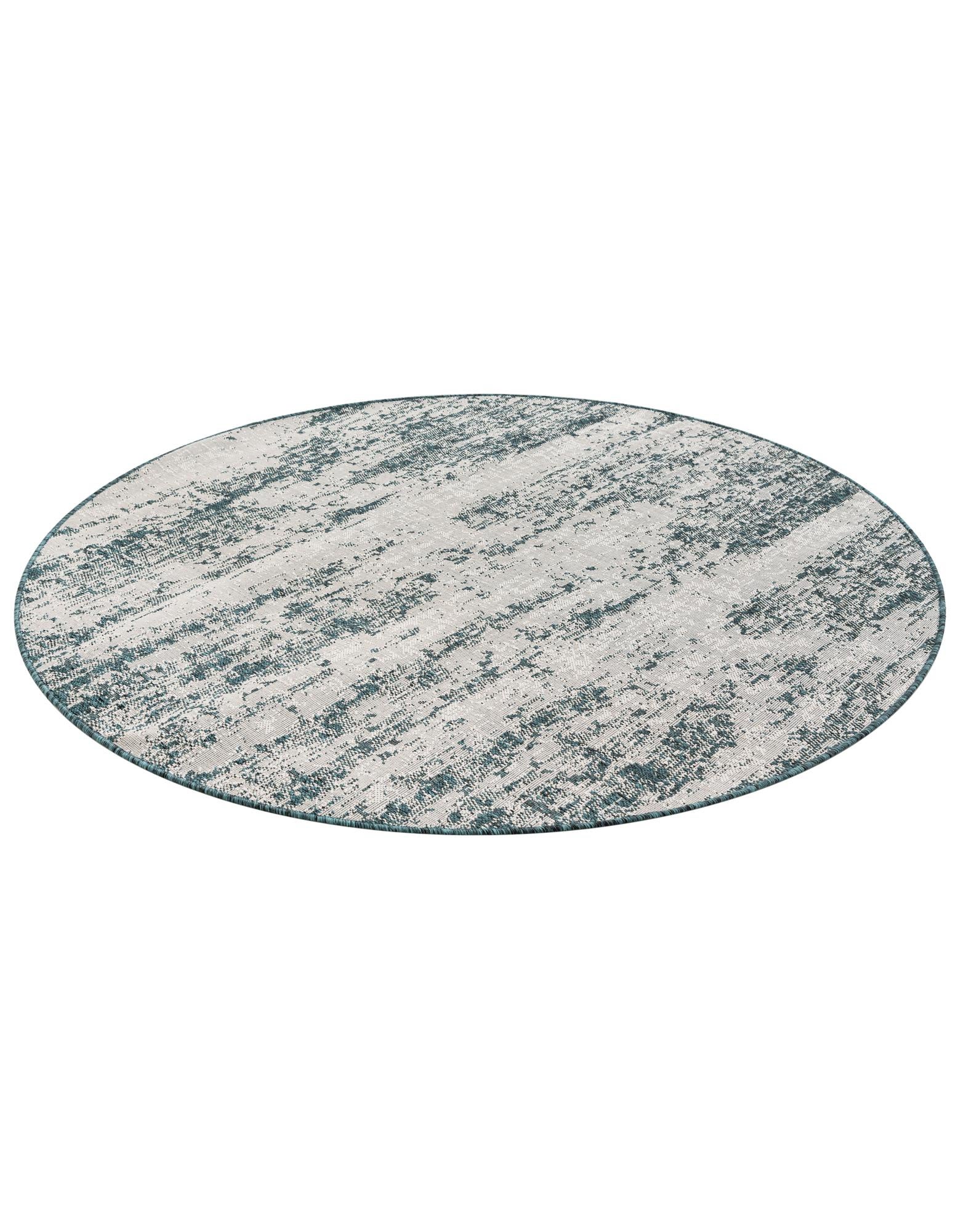 6' x 6' Easy-Clean Modern Indoor / Outdoor Round Rug