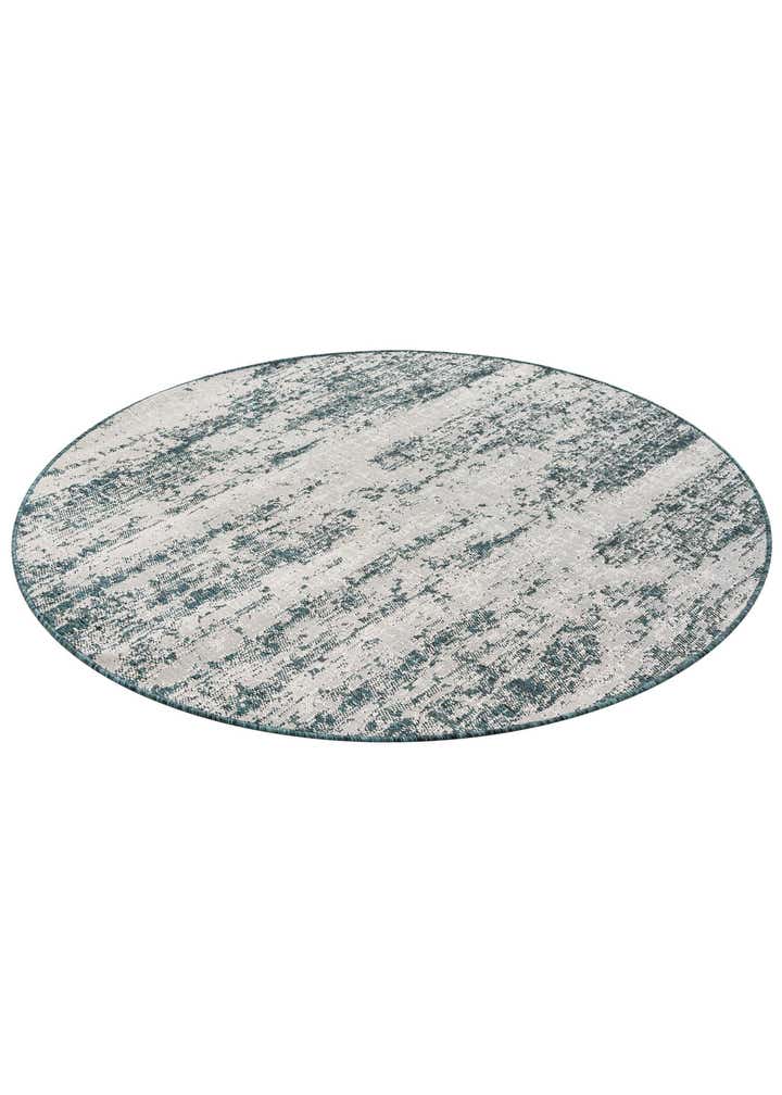 6' x 6' Easy-Clean Modern Indoor / Outdoor Round Rug