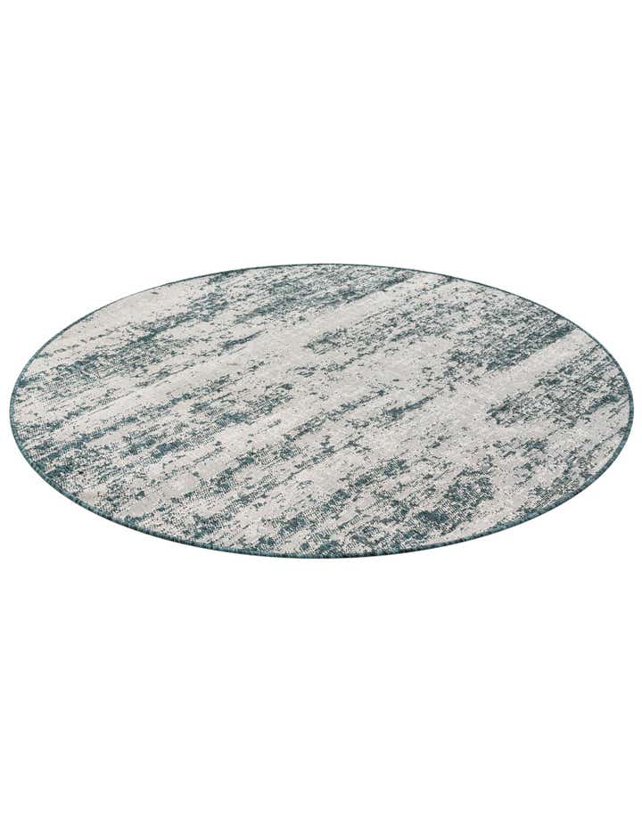 6' x 6' Easy-Clean Modern Indoor / Outdoor Round Rug
