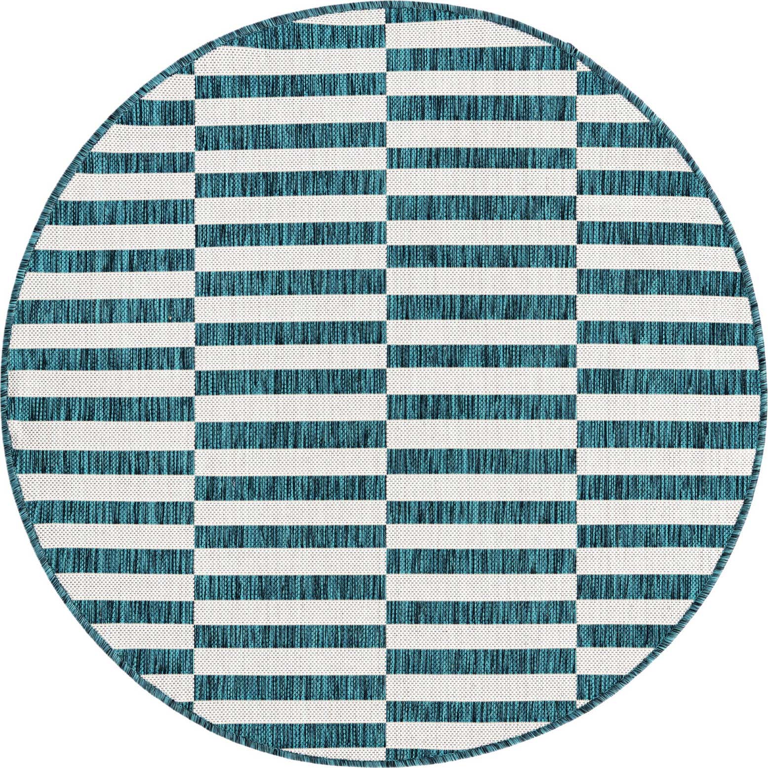 4' x 4' Easy-Clean Ribbon Indoor / Outdoor Round Rug