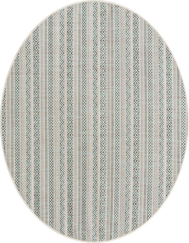 Detail image of 5' 3 x 5' 3 Easy-Clean Ribbon Indoor / Outdoor Round Rug