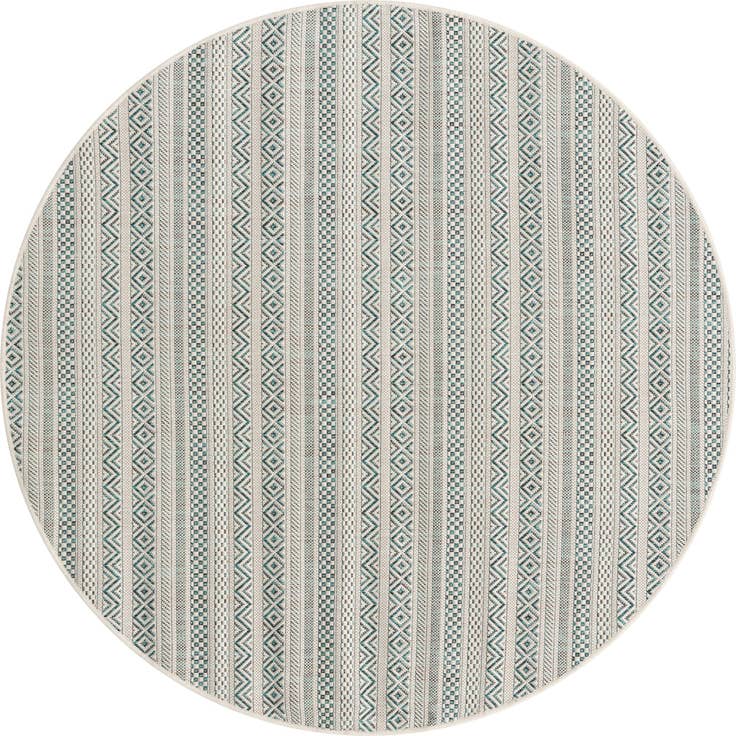 Detail image of 5' 3 x 5' 3 Easy-Clean Ribbon Indoor / Outdoor Round Rug