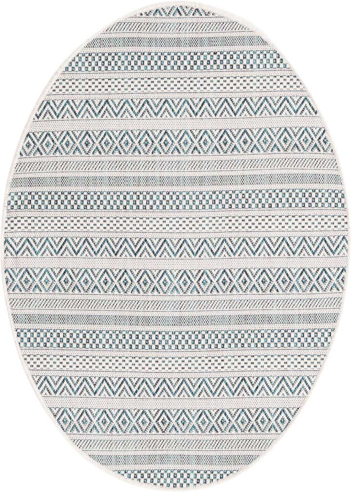 3' x 3' Easy-Clean Ribbon Indoor / Outdoor Round Rug