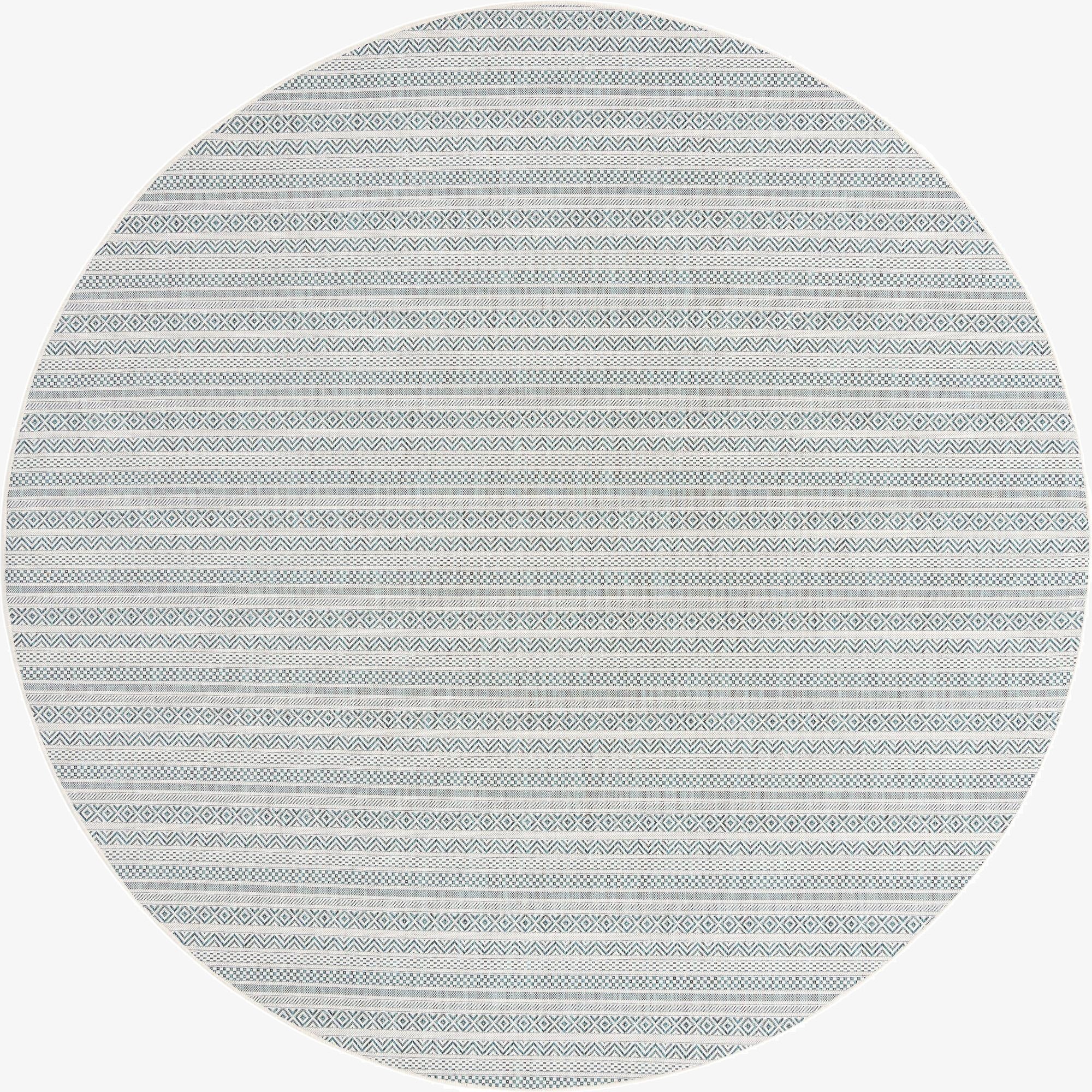 10' x 10' Washable Ribbon Indoor / Outdoor Round Rug