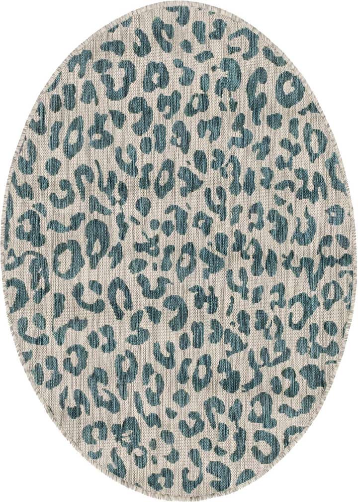 4' x 4' Easy-Clean Safari Indoor / Outdoor Round Rug