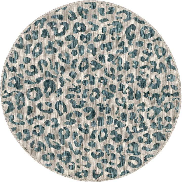 4' x 4' Easy-Clean Safari Indoor / Outdoor Round Rug
