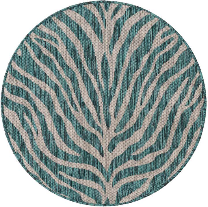 3' x 3' Easy-Clean Safari Indoor / Outdoor Round Rug