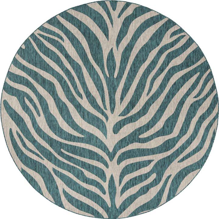 10' x 10' Easy-Clean Safari Indoor / Outdoor Round Rug