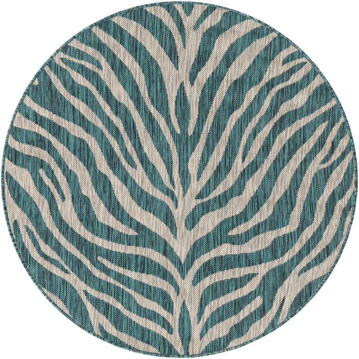 4' x 4' Easy-Clean Safari Indoor / Outdoor Round Rug