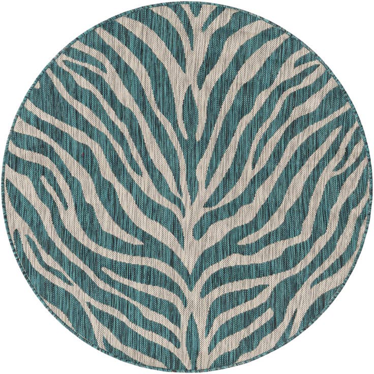 Detail image of 4' x 4' Easy-Clean Safari Indoor / Outdoor Round Rug