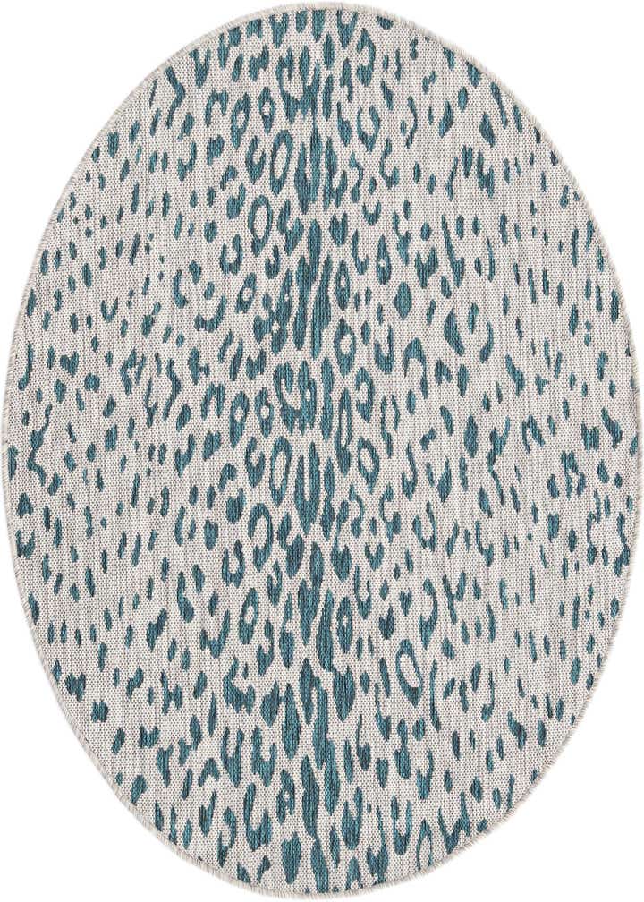 4' x 4' Easy-Clean Safari Indoor / Outdoor Round Rug