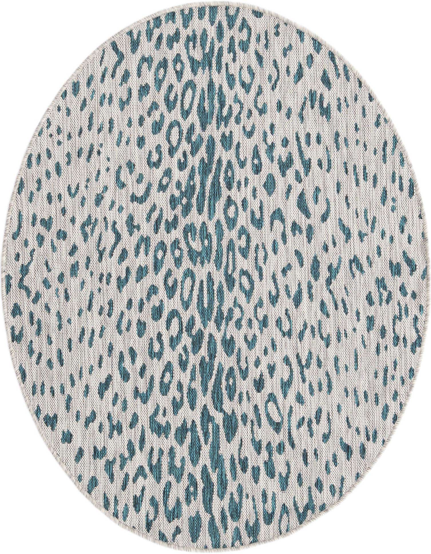 4' x 4' Easy-Clean Safari Indoor / Outdoor Round Rug