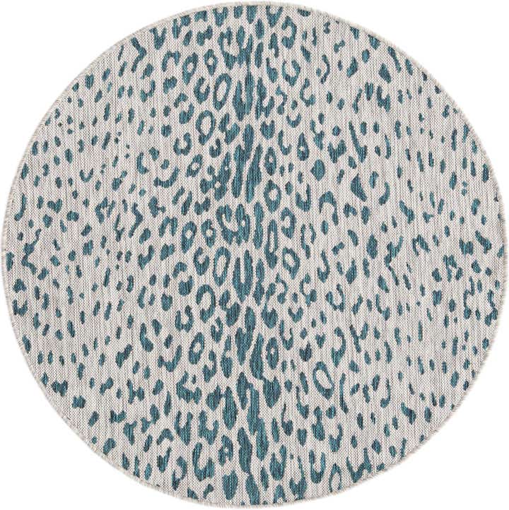 4' x 4' Easy-Clean Safari Indoor / Outdoor Round Rug