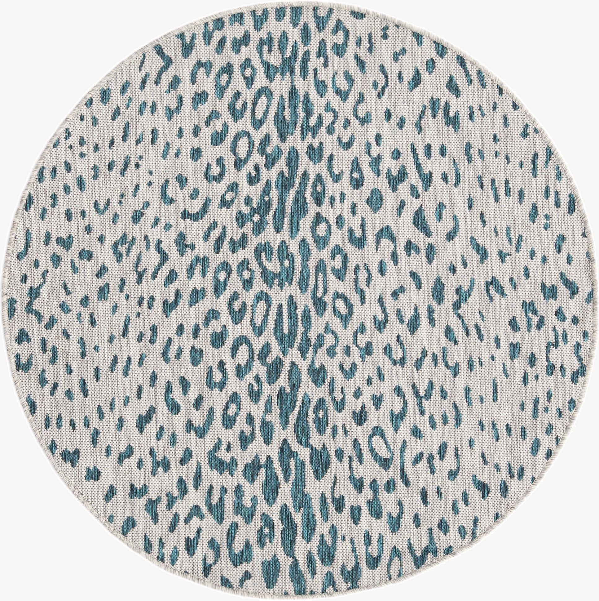 4' x 4'  Washable Safari Indoor / Outdoor Round Rug