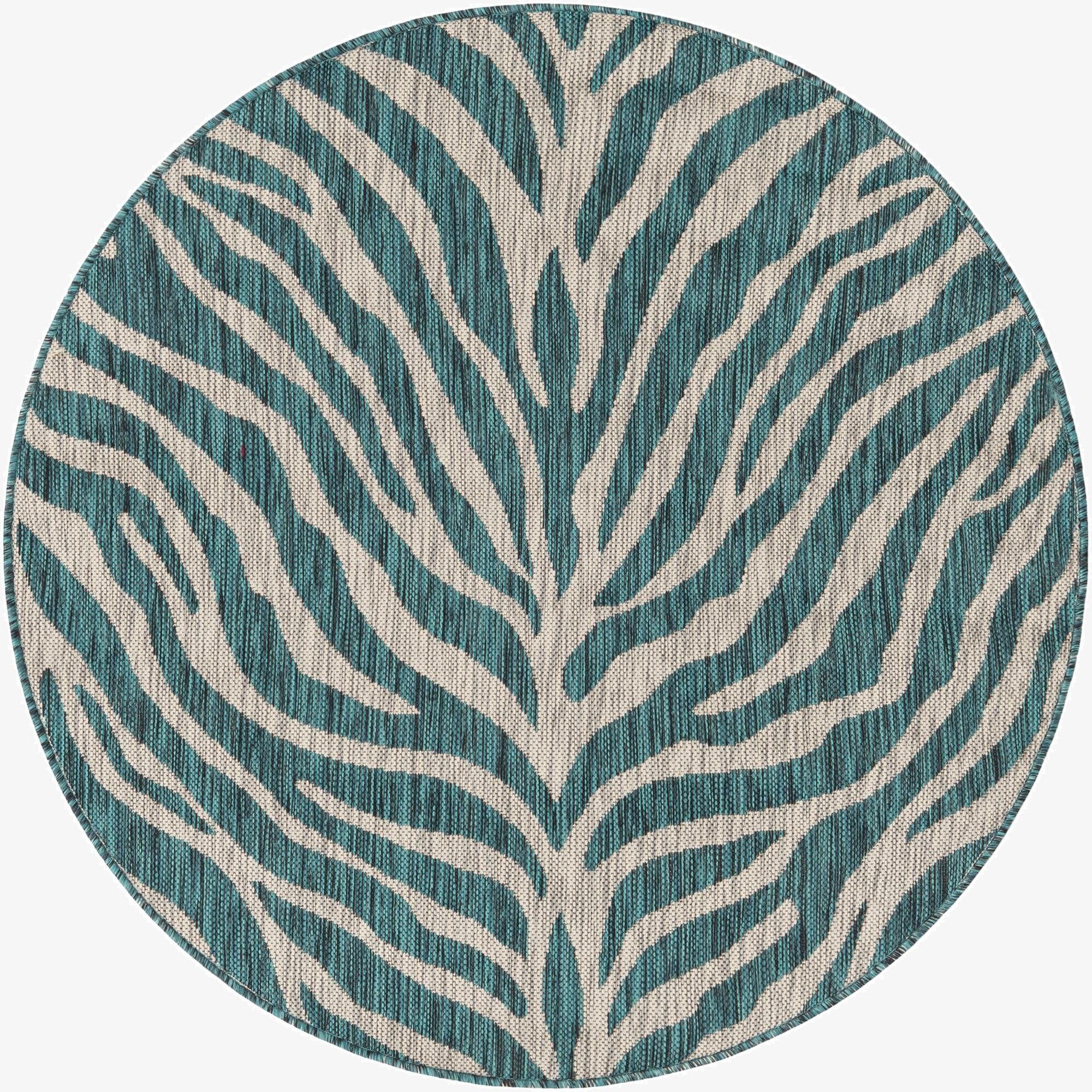 4' x 4'  Washable Safari Indoor / Outdoor Round Rug