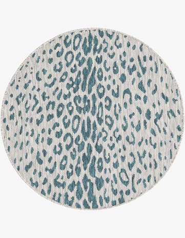 3' x 3' Easy-Clean Safari Indoor / Outdoor Round Rug