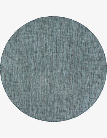 5' 3 x 5' 3 Easy-Clean Solid Indoor / Outdoor Round Rug
