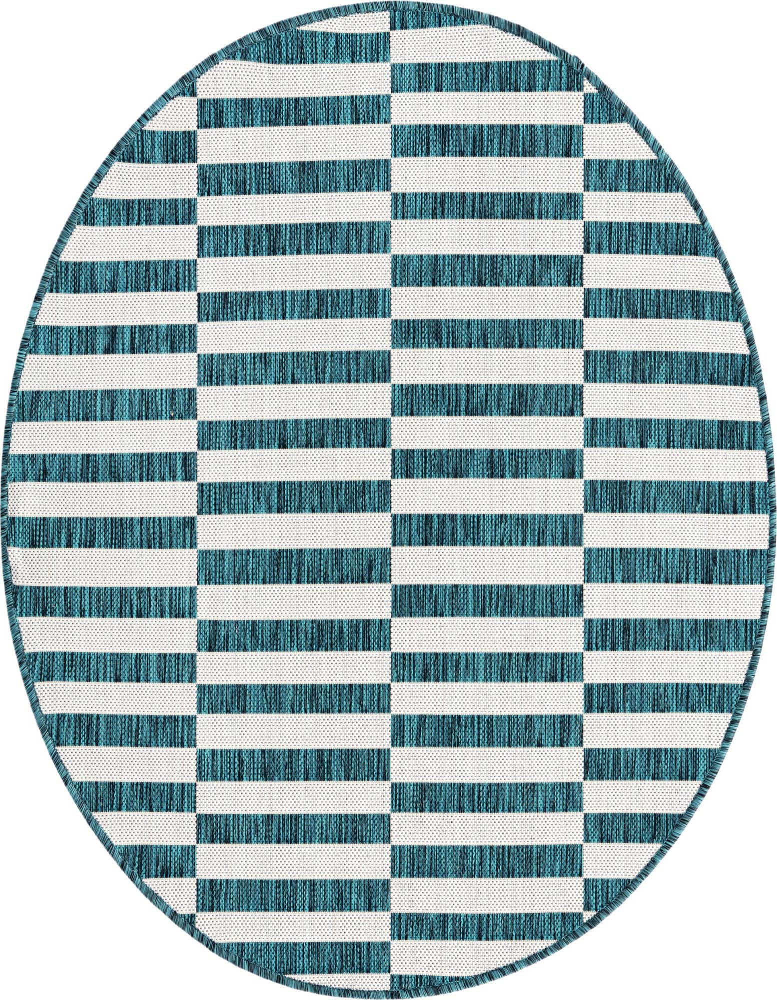 4' x 4' Easy-Clean Striped Indoor / Outdoor Round Rug