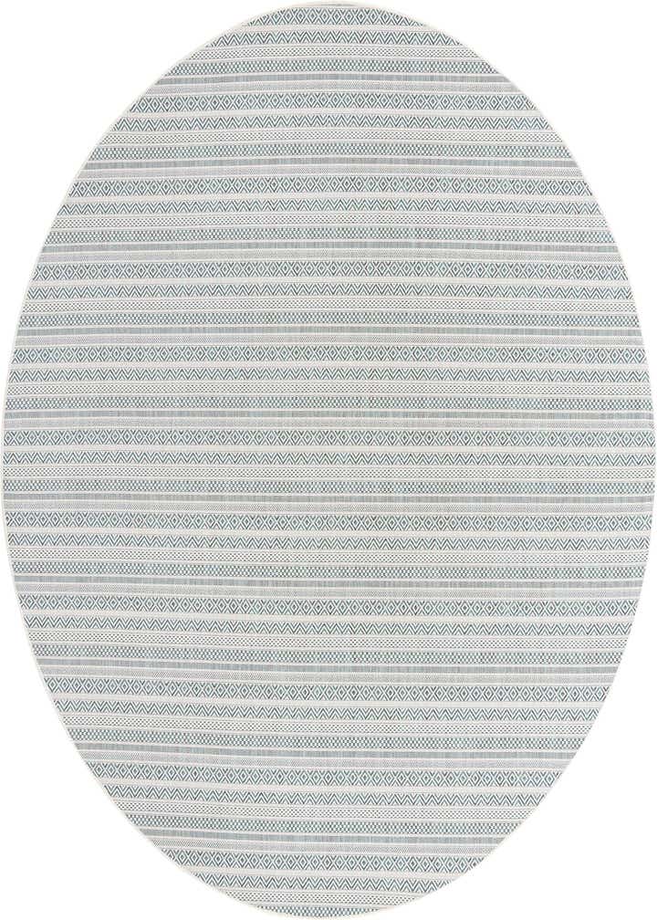 10' x 10' Easy-Clean Striped Indoor / Outdoor Round Rug